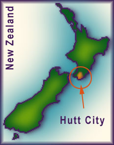 写真：ニュージーランド・ハット市の位置