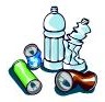 ペットボトル、空き缶、空き瓶は分別（イメージ）