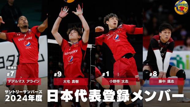 2024年度バレーボール男子日本代表チームの登録メンバー