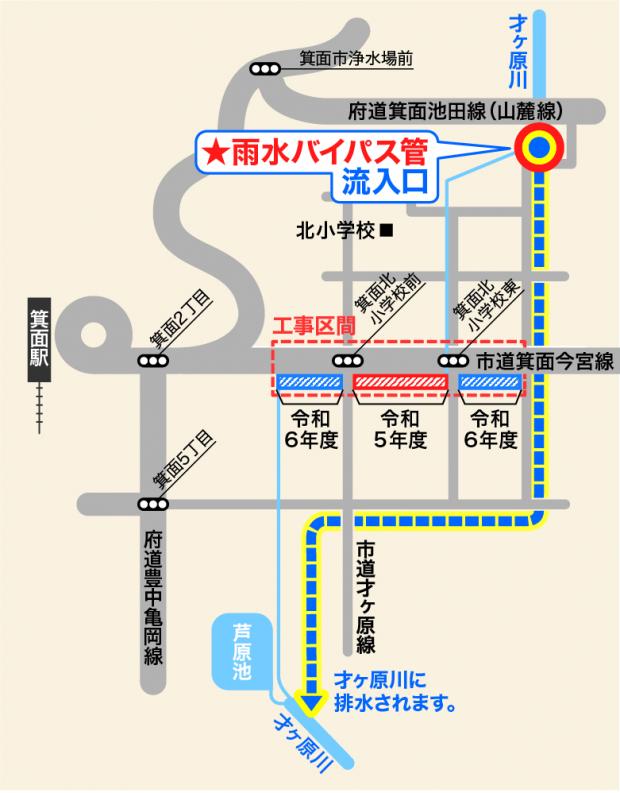 市道今宮線_工事区間概略図