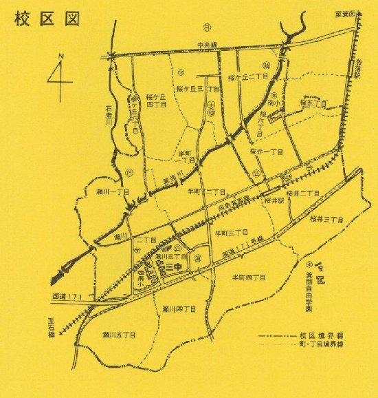 校区の地図です