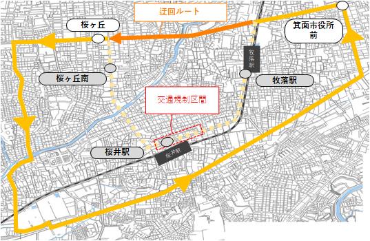 迂回ルート図