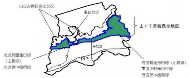 山すそ景観保全地区位置図