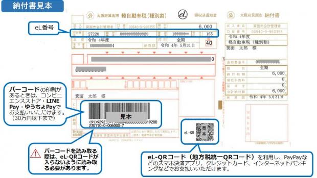 市税納付書見本