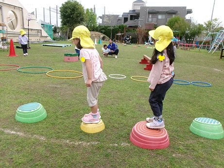 年少チャレンジタイム飛び石